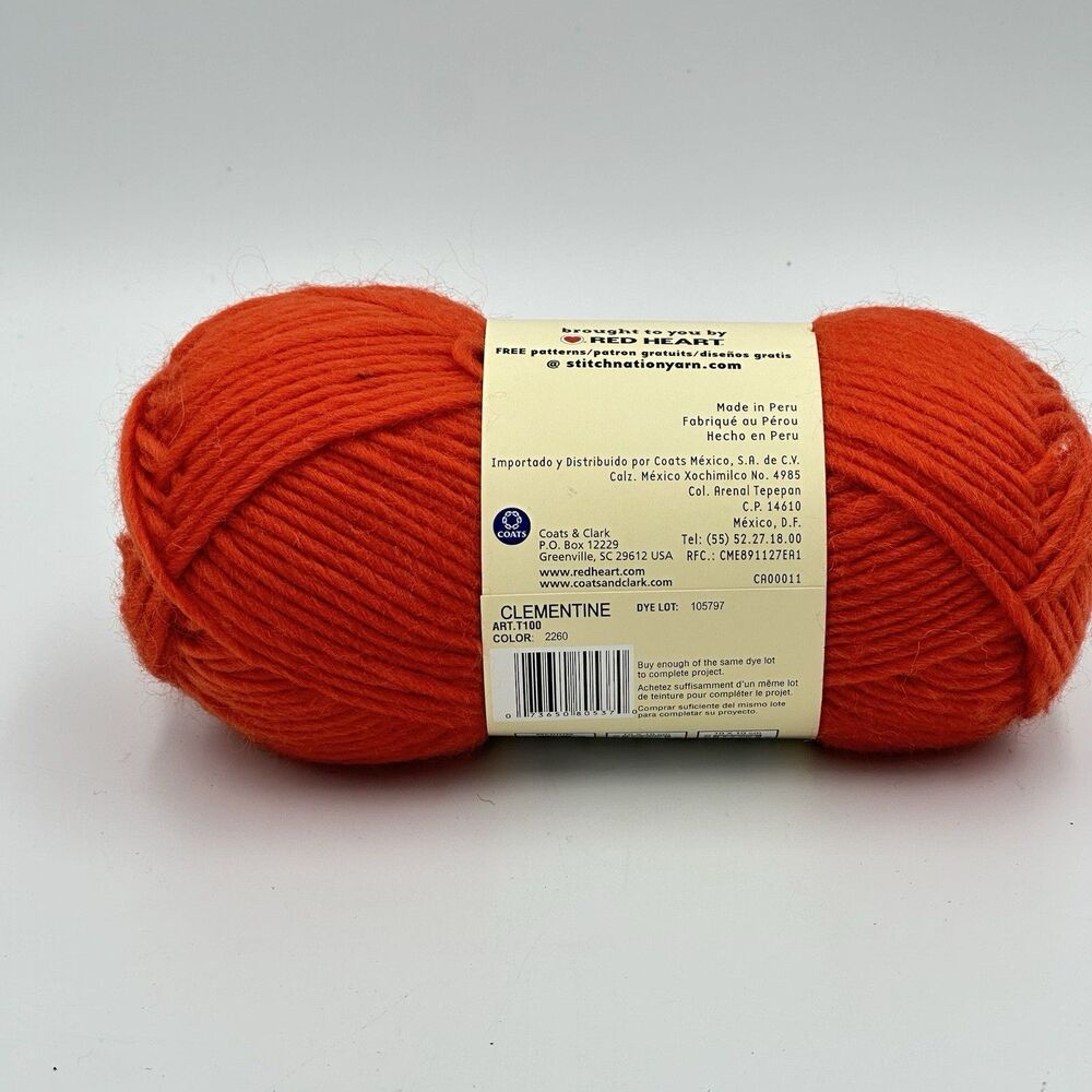 Stitch Nation “FULL O’ SHEEP” Yarn 100% WOOL Partial Skein 2 7/8 Oz “Clementine” - Picture 5 of 7
